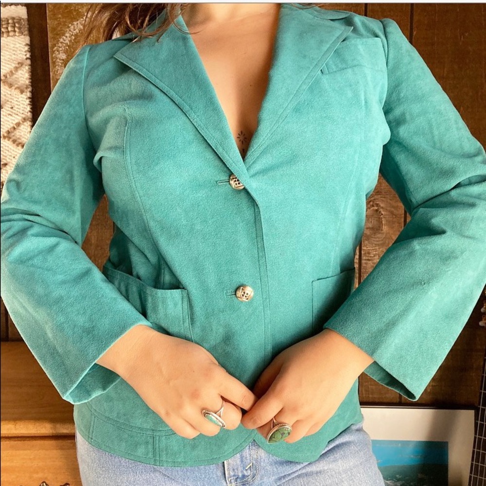 vintage 80s faux suede blazer